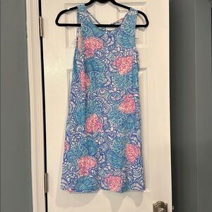 Blue and Pink Seashell Pattern Dress
